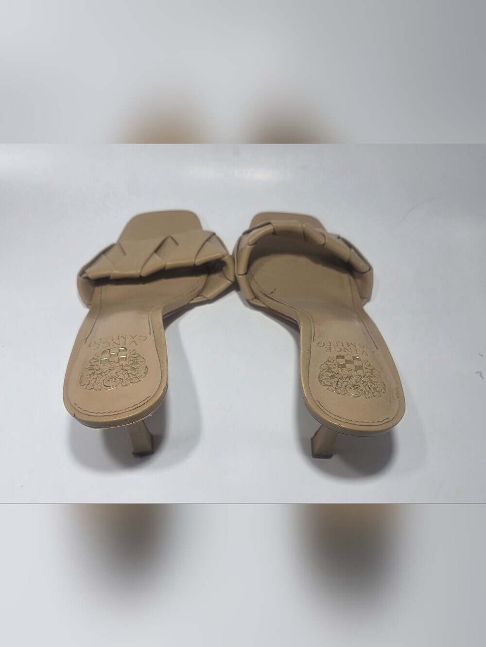 Vince Camuto Endonta Nude Braided Leather Slide Sandals Women’s Size 8.5 M - Picture 2 of 8